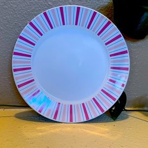 Food Network Pink Striped 9” plate
